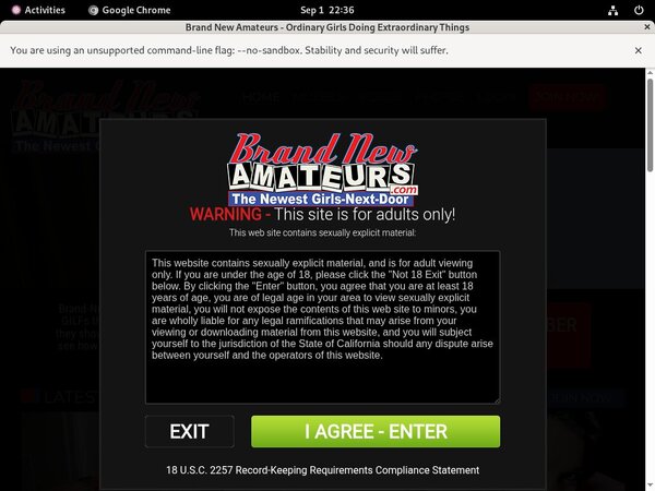 Brand New Amateurs Password Info