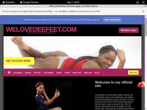 WeLoveDeeFeet Site Passwords