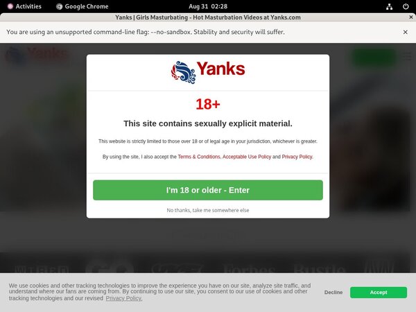 Yanks Website Password