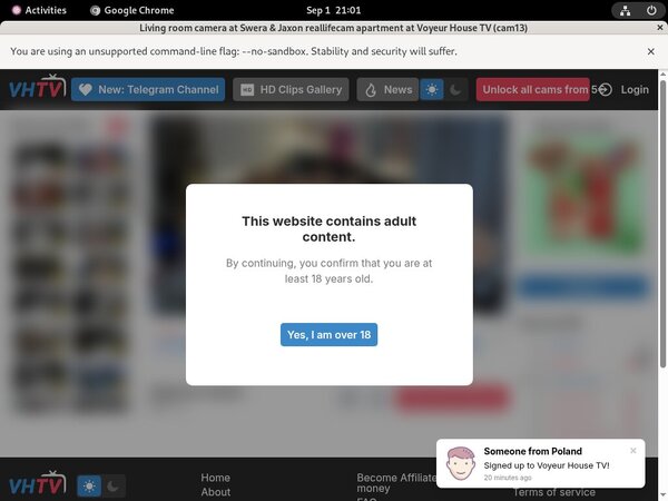Voyeur House TV Account Passwords