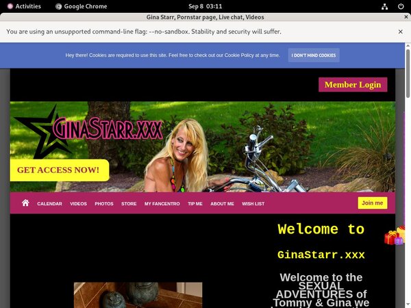GinaStarr User And Password